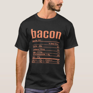 Thanksgiving Christmas Bacon Nutrition Fact T-Shirt