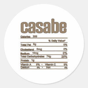 Thanksgiving Christmas Casabe Nutrition Fact Classic Round Sticker