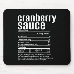 Thanksgiving Christmas Cranberry Sauce Nutritional Mouse Pad