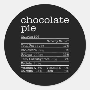 Thanksgiving Christmas Food - Chocolate Pie Nutrit Classic Round Sticker