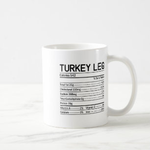 Thanksgiving Christmas Food Facts Turkey Leg Nutri Coffee Mug