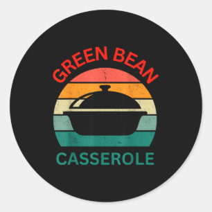 Thanksgiving Christmas Funny Green Bean Cerole Des Classic Round Sticker