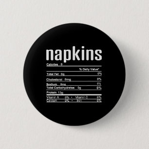 Thanksgiving Christmas Napkins Nutrition Fact  6 Cm Round Badge