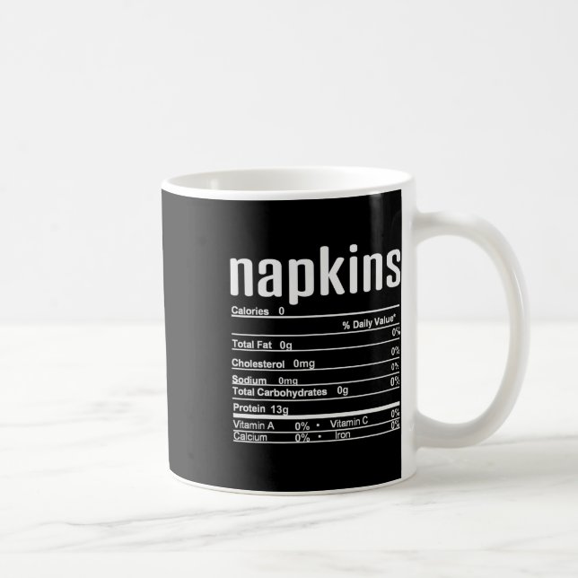 Thanksgiving Christmas Napkins Nutrition Fact  Coffee Mug (Right)