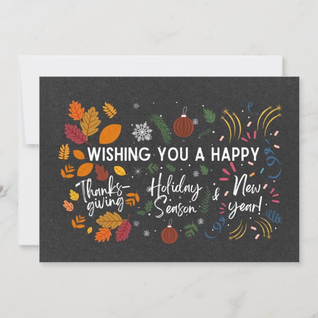 THANKSGIVING, CHRISTMAS, NEW YEAR | Multi Holiday Card (Front)