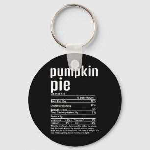 Thanksgiving Christmas Pumpkin Pie Nutritional Fac Key Ring