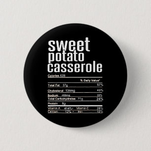 Thanksgiving Christmas Sweet Potato Cerole Nutriti 6 Cm Round Badge