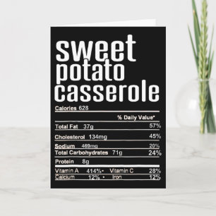 Thanksgiving Christmas Sweet Potato Cerole Nutriti Card