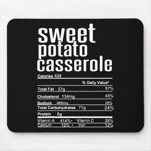 Thanksgiving Christmas Sweet Potato Cerole Nutriti Mouse Pad (Front)