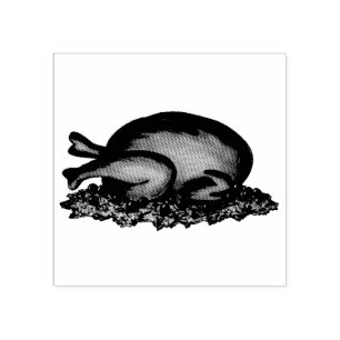 Thanksgiving Christmas Turkey Dinner Food Rubber Stamp