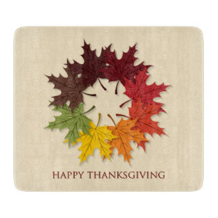 Thanksgiving circle of leaves cutting board