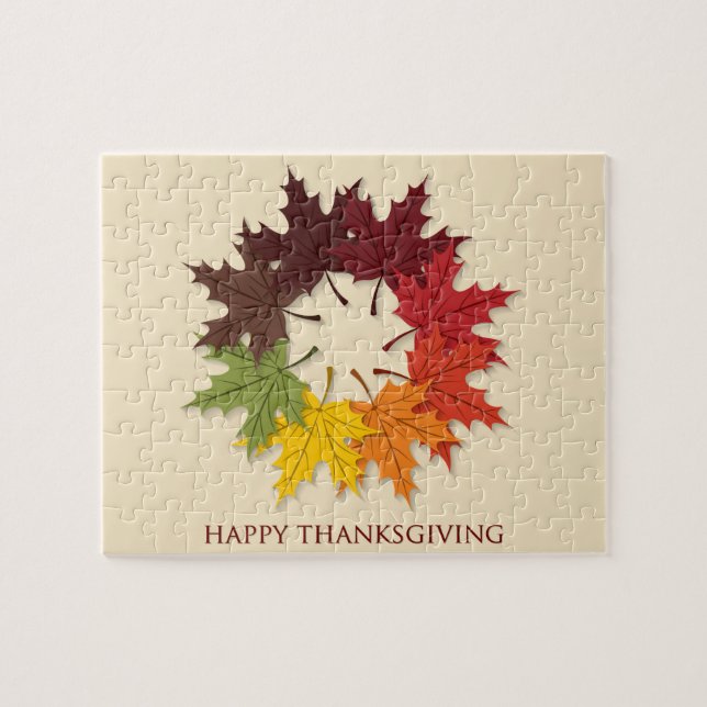 Thanksgiving circle of leaves jigsaw puzzle (Horizontal)