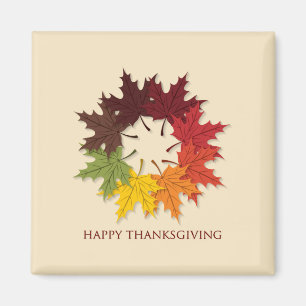 Thanksgiving circle of leaves magnet