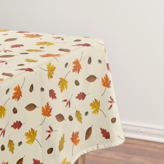 Thanksgiving Colourful Fall Leaves Tablecloth (In Situ)
