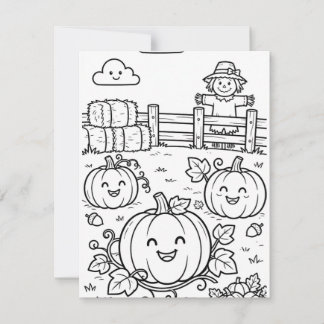 Thanksgiving Colouring Pages for Kids Card