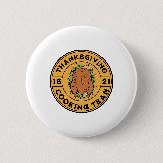 Thanksgiving - Cooking team 6 Cm Round Badge (Front)