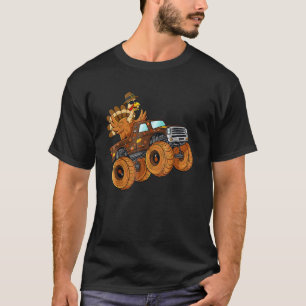 Thanksgiving Cool Turkey Riding Monster Truck Boys T-Shirt