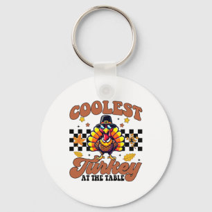 Thanksgiving Coolest Turkey At The Table Dinner Gi Key Ring