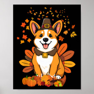 Thanksgiving Corgi Dog Turkey 1 Poster