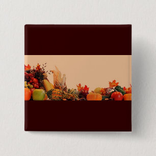Thanksgiving/Cornucopia 15 Cm Square Badge