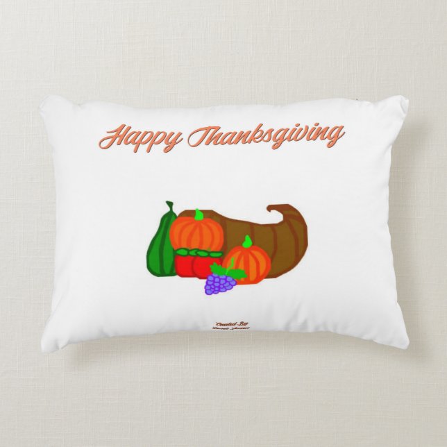 Thanksgiving Cornucopia Accent Pillow (Front)