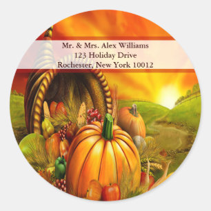 Thanksgiving Cornucopia Address labels