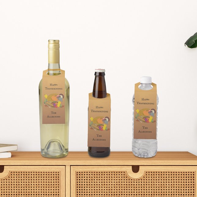 Thanksgiving Cornucopia Bottle Tag (Creator Uploaded)