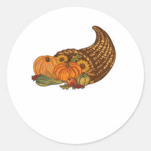 Thanksgiving Cornucopia Classic T-Shirt Classic Round Sticker