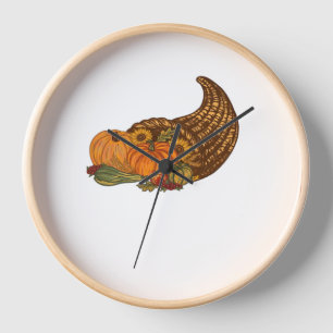 Thanksgiving Cornucopia Classic T-Shirt Clock