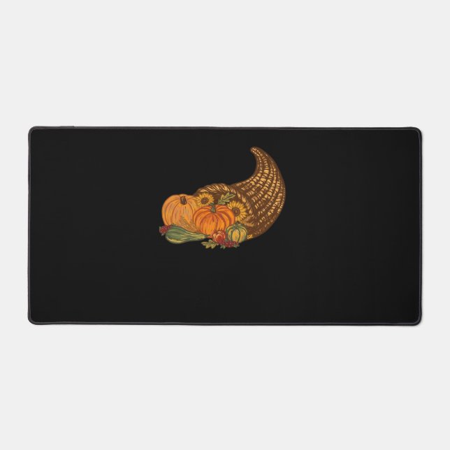 Thanksgiving Cornucopia Classic T-Shirt Desk Mat (Front)