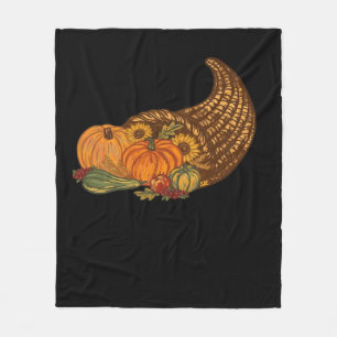Thanksgiving Cornucopia Classic T-Shirt Fleece Blanket