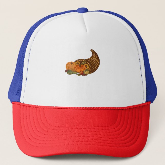 Thanksgiving Cornucopia Classic T-Shirt Trucker Hat (Front)