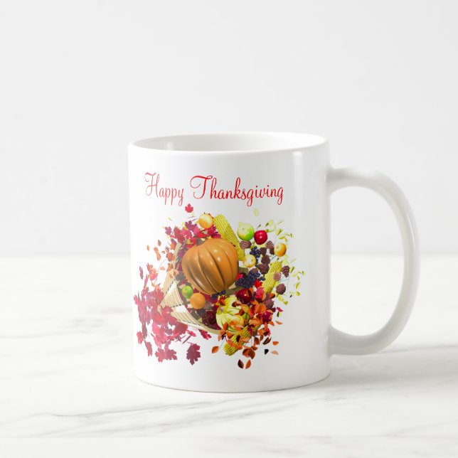 Thanksgiving Cornucopia Coffee Mug (Right)