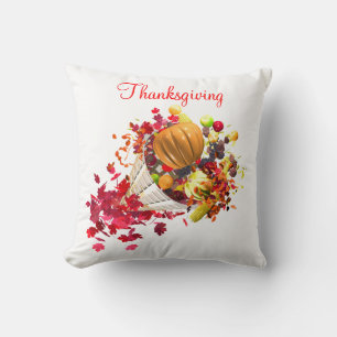 Thanksgiving Cornucopia Cushion