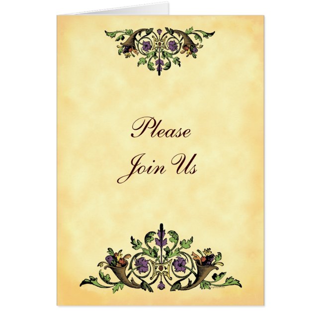 Thanksgiving Cornucopia Folded Invitation (Front)