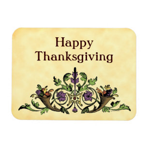Thanksgiving Cornucopia Harvest Vintage Art Magnet