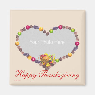 Thanksgiving Cornucopia Heart (photo frame) Magnet
