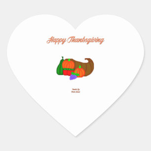 Thanksgiving Cornucopia Heart Sticker