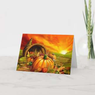 Thanksgiving Cornucopia Holiday Card
