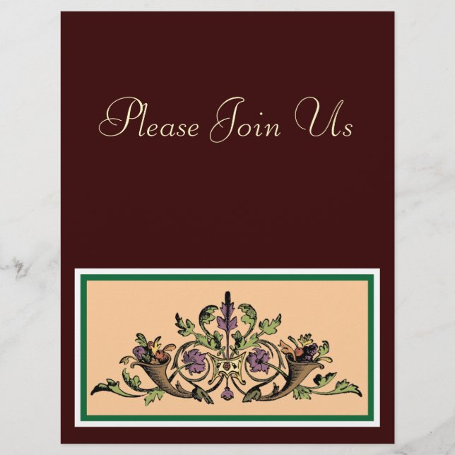 Thanksgiving Cornucopia Invitation Custom Flyer (Front)