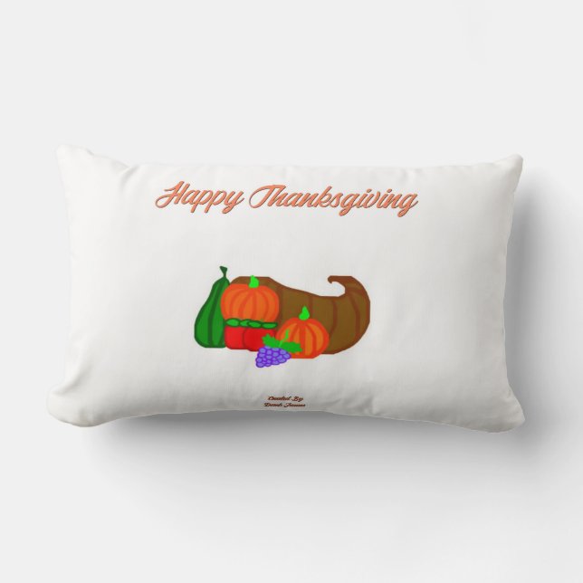 Thanksgiving Cornucopia Lumbar Pillow (Front)