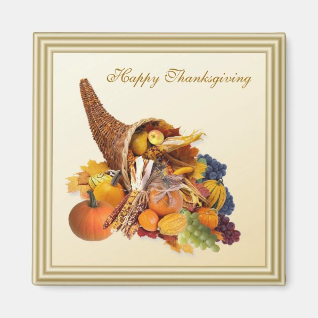 Thanksgiving. Cornucopia Magnet (Front)