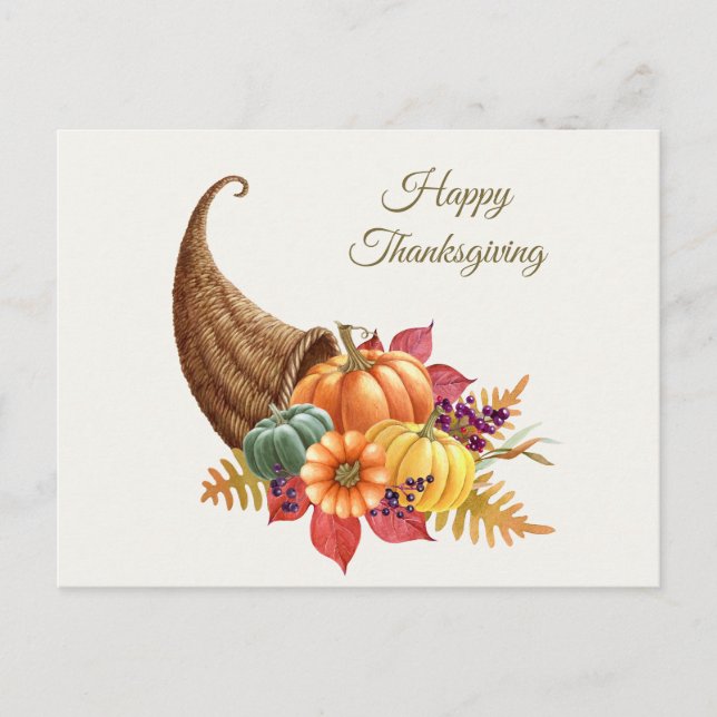 Thanksgiving Cornucopia Postcard (Front)