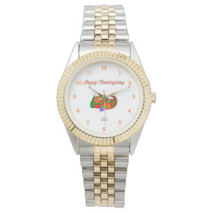 Thanksgiving Cornucopia Two-Tone Bracelet Watch