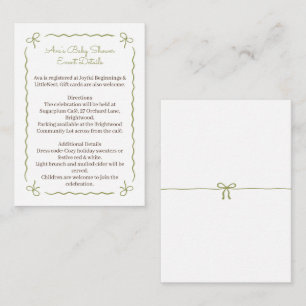 Thanksgiving Cosy Baby Shower Girl Clothesline Enclosure Card