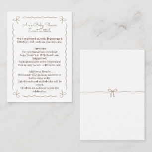 Thanksgiving Cosy Baby Shower Girl Clothesline Enclosure Card