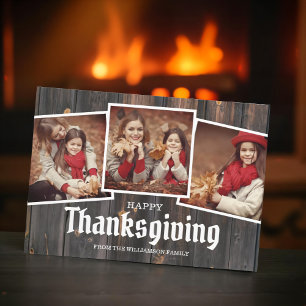 Thanksgiving Country Rustic Wood Family Photo
