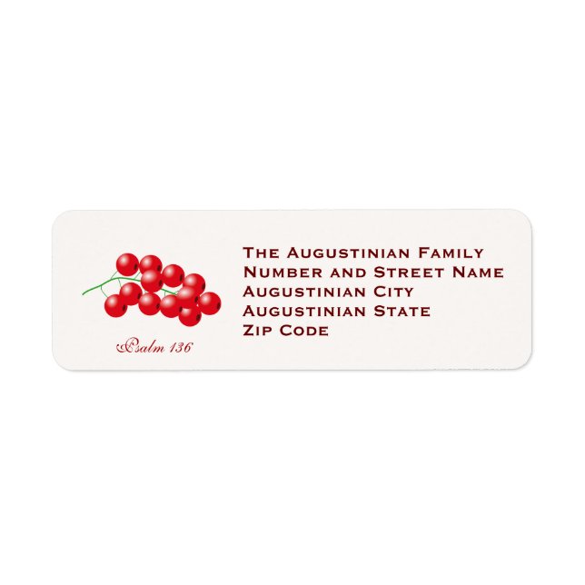 THANKSGIVING Cranberries Customised Return Address Label (Front)