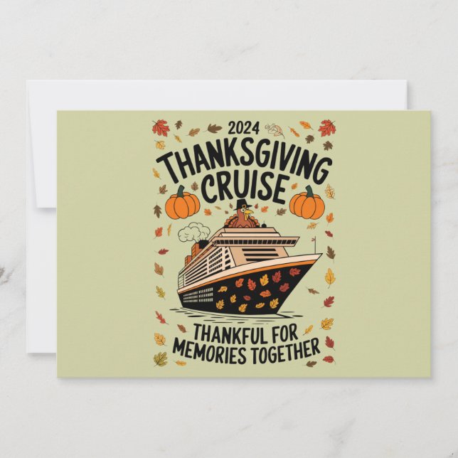 Thanksgiving Cruise 2024 Thankful For Memories  Invitation (Front)