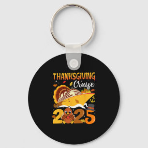 Thanksgiving Cruise 2025 Funny Turkey Pumpkin Leav Key Ring